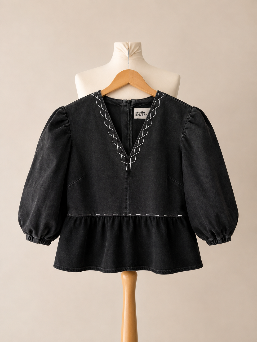 Luna Denim Top Monochrome