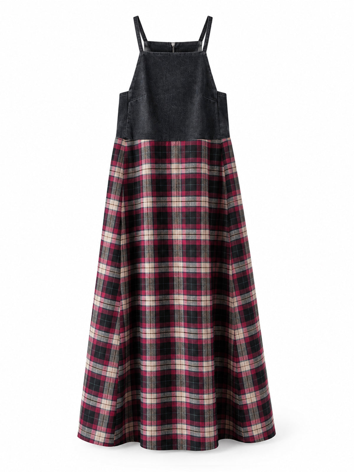 Rita, burgundy check