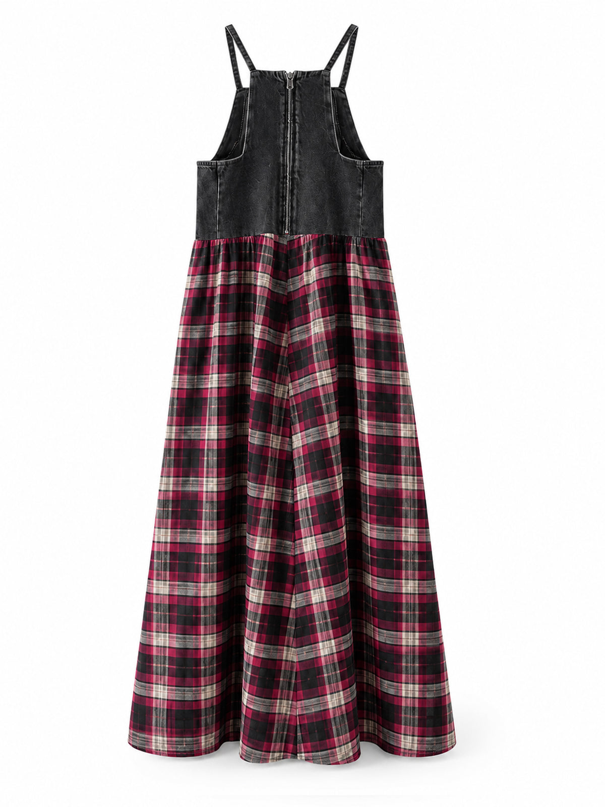 Rita, burgundy check