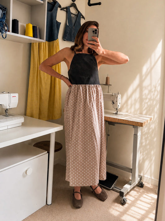 6. RITA brown polka dot