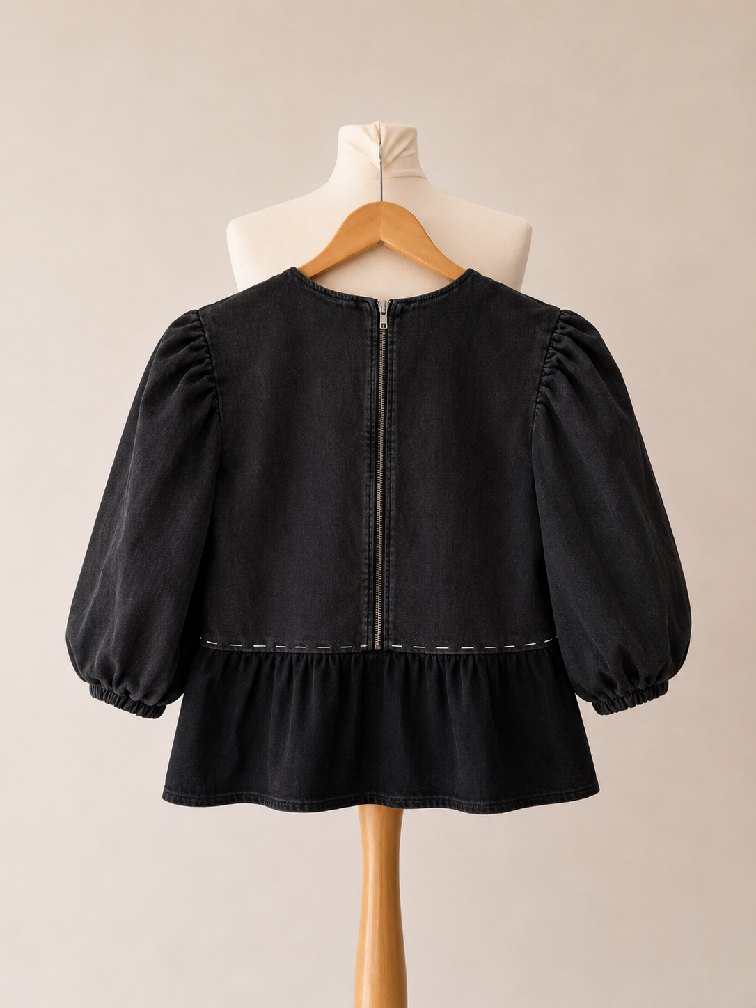 Luna Denim Top Monochrome